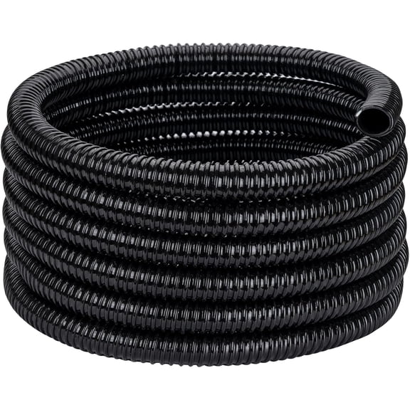 1" ID  50 ft Black Corrugated Flexible PVC Pond Tubing