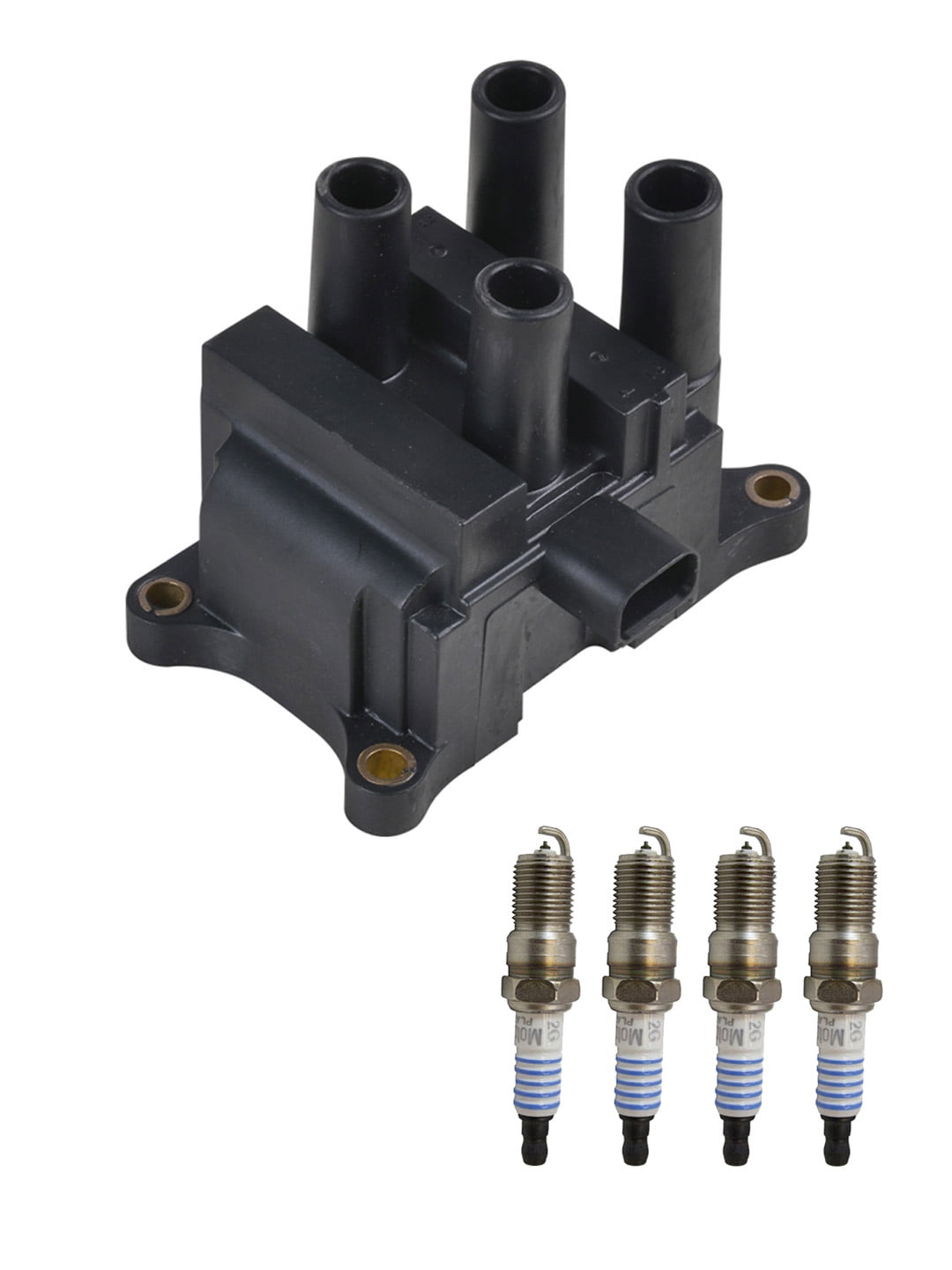 REPTIRE CARE Ⅰ・Ⅱ 1 ISA Ignition Coil and 4 Motorcraft Spark Plugs Compatible with