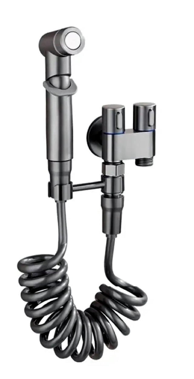 1-In-2-Out Dual Control Valve for Bidet & Toilet – G1/2 Brass Splitter, Double Outlet Water Control Valve for Shower, Bidet Sprayer, Washing Machine