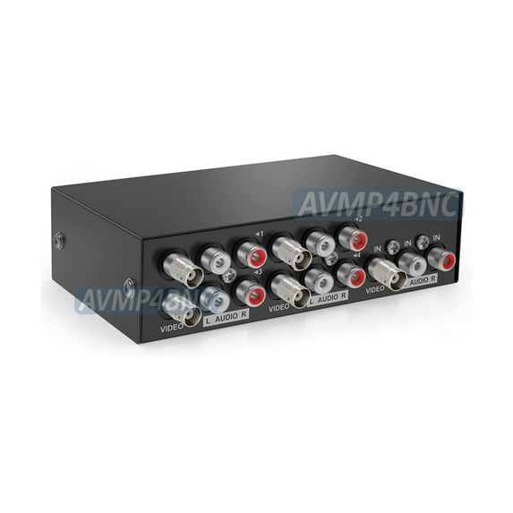 1 In 4 Out Composite BNC RCA Video Audio Splitter