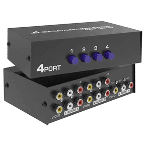 Active 1 In 4 Out Composite RCA Video Stereo Audio Splitter With DC 9V Powered