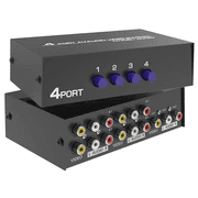 Active 1 In 4 Out Composite RCA Video Stereo Audio Splitter With DC 9V Powered