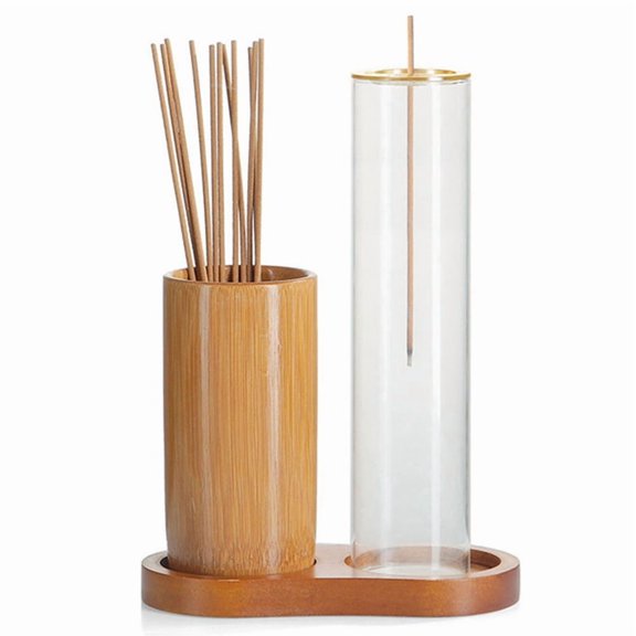 1 * Incense Holder-Transparent & Wood