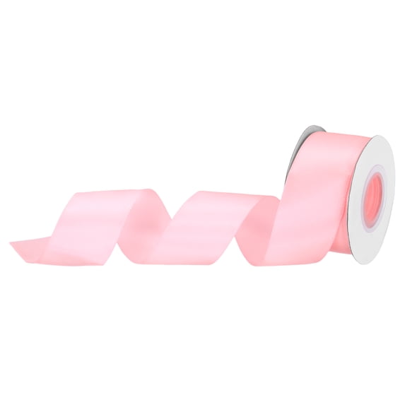 Uxcell 1 inch 10 Yard Satin Ribbon Grosgrain Thin Solid Silk Wedding Bouquet Ribbon Light Pink
