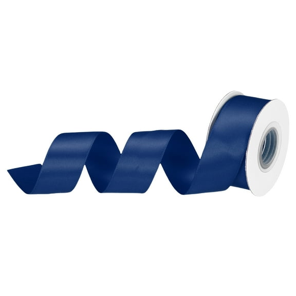 Uxcell 1 inch 10 Yard Satin Ribbon Grosgrain Thin Solid Silk Wedding Bouquet Ribbon Navy Blue