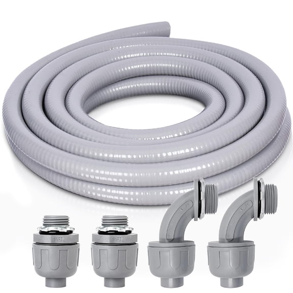 1 Inch 15 Ft Non Metallic Liquid-tight Conduit And Connector Kit