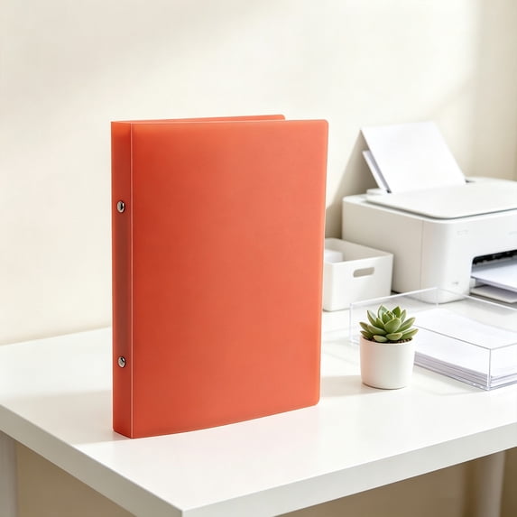 1 Inch 2 Ring Binder, Durable Plastic Loose Leaf Binder with Metal Rings, Compact Document Organizer for office supplies Office Supplies, Portable Notebook Cover, Study Planner Holder for Home