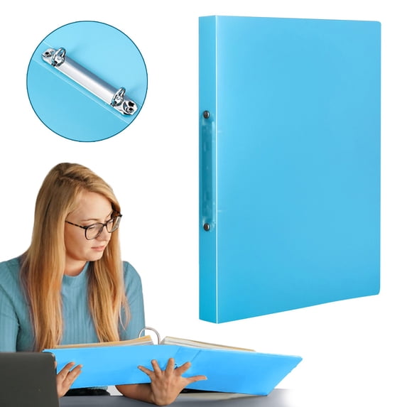 1 Inch 2 Ring Binder Plastic File Folder with Metal Rings and Clear ...