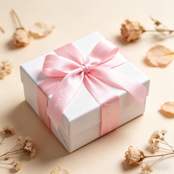 1 Inch 20 Yard Wide Satin Ribbon Just for You Personalized Grosgrain Valentine Ribbon for Gift Wrapping Cake Box Bows