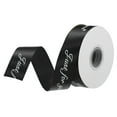 thumbnail image 1 of 1 Inch 25 Yard Wide Satin Ribbon Grosgrain Valentine Wedding Ribbon, Just for You, Black, 1 of 6