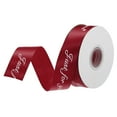 thumbnail image 1 of 1 Inch 25 Yard Wide Satin Ribbon Grosgrain Valentine Wedding Ribbon, Just for You, Burgundy Red, 1 of 6