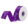 thumbnail image 1 of 1 Inch 25 Yard Wide Satin Ribbon Grosgrain Valentine Wedding Ribbon, Just for You, Dark Purple, 1 of 6