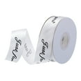 thumbnail image 1 of 1 Inch 25 Yard Wide Satin Ribbon Grosgrain Valentine Wedding Ribbon, Just for You, White, 1 of 6