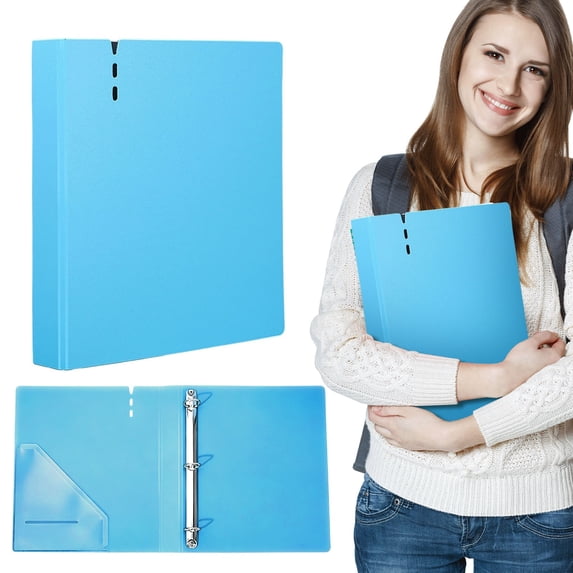 1 Inch 3 Ring Binder, Cute D Ring File Organizer with Waterproof PP Plastic Cover, Large Capacity Loose Leaf Folder for Notes Documents