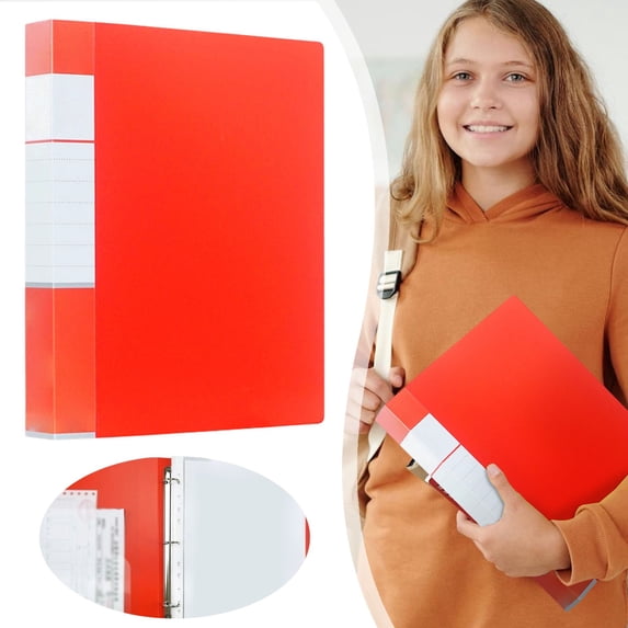 1 Inch 3 Ring Binder, Durable Red 3-Ring Binder, Waterproof Folder Inner Page Binder, 3-Hole Punched, for Office and Organization, 1pcs
