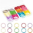 thumbnail image 1 of 1 Inch (50 Pack) Metallic Loose Leaf Binder Rings for Flashcards, Index Cards, Keychains, Colorful Small Metal Steel Book Ring Clips for Keyrings, Office, School, Home - 10 Colors, 1 of 10