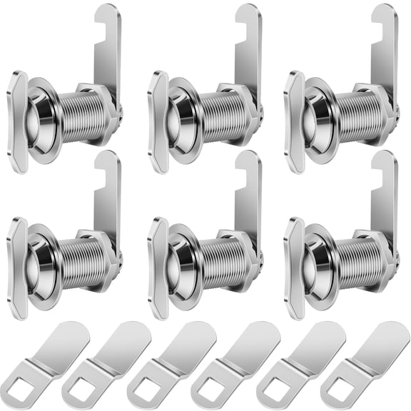 1 Inch 6Pack Thumb Operated Offset Cam Lock, Solid Zinc Alloy, For RV Campers Cabinets Drawers