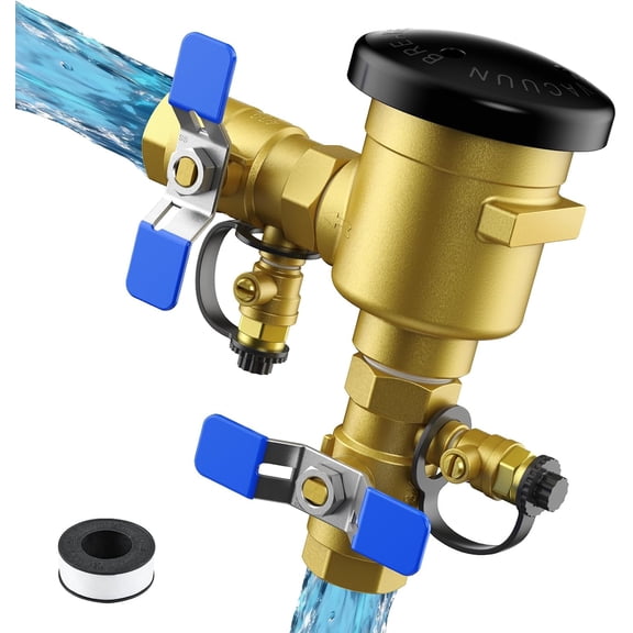 1 Inch 720A Pressure Vacuum Breaker - Heavy Duty Brass Backflow Preventer Valve for Irrigation Systems, Garden Hoses & Outdoor Water Lines - 400 PSI, Anti-Siphon Protection