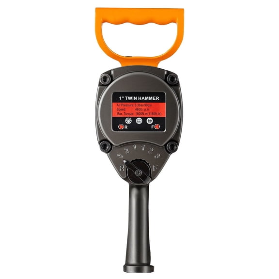 1 Inch Air Impact Wrench, Heavy Duty 1200 ft-lbs Nut Busting Torque, Lightweight 16.4 lbs Pneumatic Impact Gun with Dual Handle & Comfort Grip for Truck, Automotive, and Industrial Maintenance