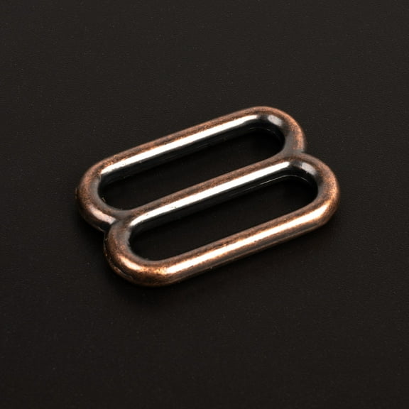 Country Brook Design® 1 Inch Antique Copper Metal Round Wide-Mouth Triglide Slides, 25 Pack
