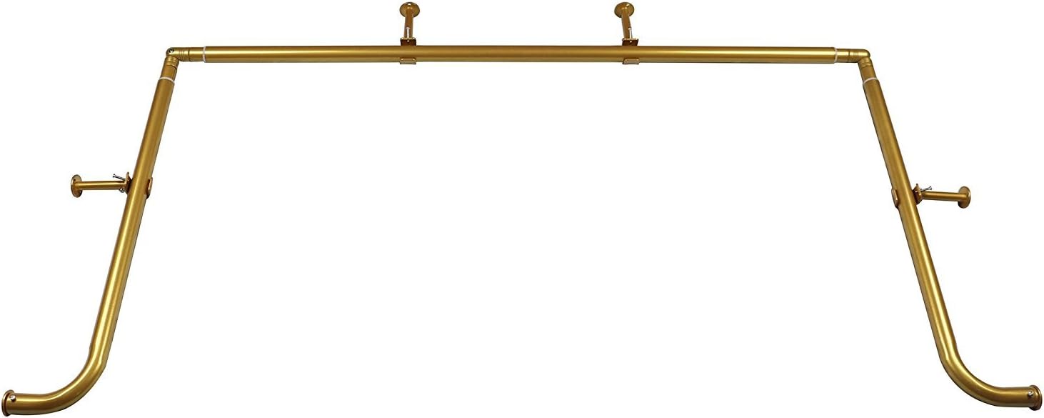 1Inch Bay Window Curtain Rod Set for Bayview Windows