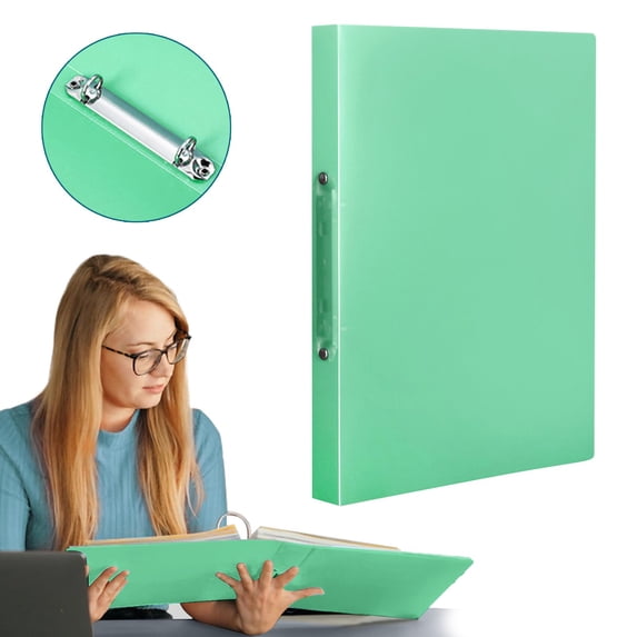 1 Inch Binders 2 Ring, Soft 2 Ring Binder, Cute 1" Binder, Plastic Ring Binder, Flexible Binder, One Inch Binder, Thin Binder, Office Supplies, Classroom Must Haves, 12.2 x 9.1 Inch, Green 1pc
