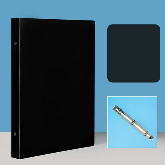 1 Inch Binders 3 Ring, Soft 3 Ring Binder, Cute 1" Binder, Plastic Ring Binder, Flexible Binder, One Inch Binder, Thin Binder, Office Supplies, Classroom Must Haves, 12.2 x 9.1 Inch, Black