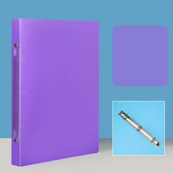 1 Inch Binders 3 Ring, Soft 3 Ring Binder, Cute 1" Binder, Plastic Ring Binder, Flexible Binder, One Inch Binder, Thin Binder, Office Supplies, Classroom Must Haves, 12.2 x 9.1 Inch, Purple
