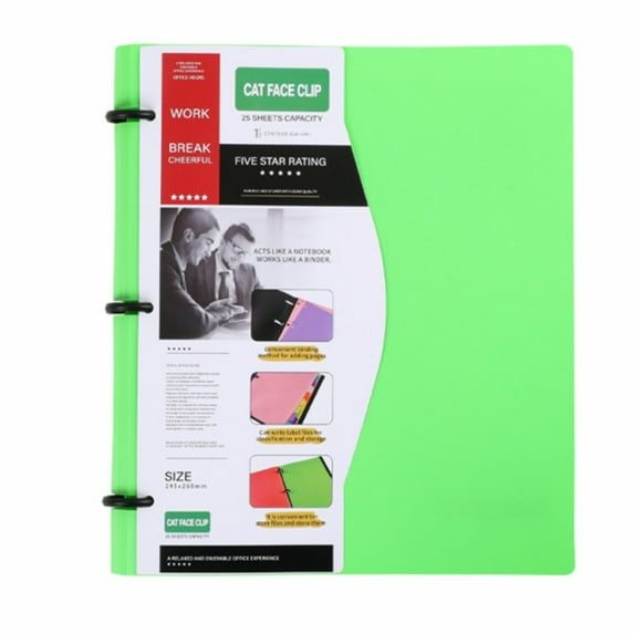 1 Inch Binders 3 Ring, Telescoping 3 Ring Binder, Flexible Binder, Plastic Ring Binder, One Inch Binder, Soft 3 Ring Binder, Office Supplies, Classroom Must Haves, 11.6 x 10 Inches, Green