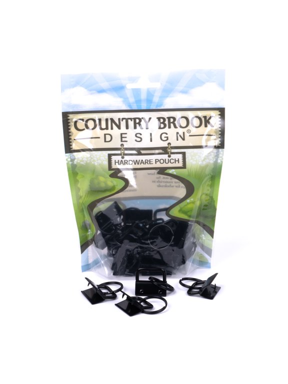1 Inch Black Key Chain Fob Wristlet Hardware Sets with 3/4 Inch Key Ring, 25 Pack