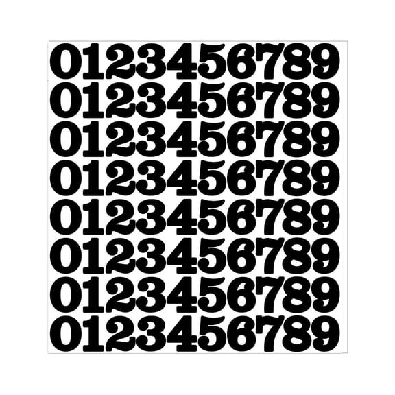 1 Inch Black Number Stickers, Self-Adhesive Vinyl Labels for Mailbox and Laptop, Peel and Stick Decals for Organization and Decoration