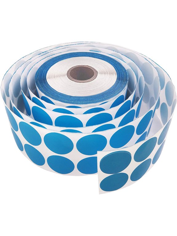 1 Inch Blue Round Color Coding, DaKuan Circle Dot Labels, 2500 Stickers Per Roll