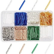 360~400pcs 1Inch Bugle Beads Extra Long Glass Tube Beads 8 Colors Tube Spacer Beads Electroplate Czech Bugle