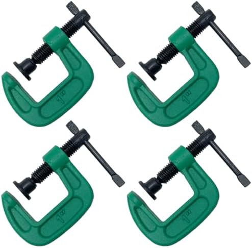 1-Inch C-Clamp Set, Heavy-Duty Cast Iron C-Clamps with 0.8-Inch Throat ...