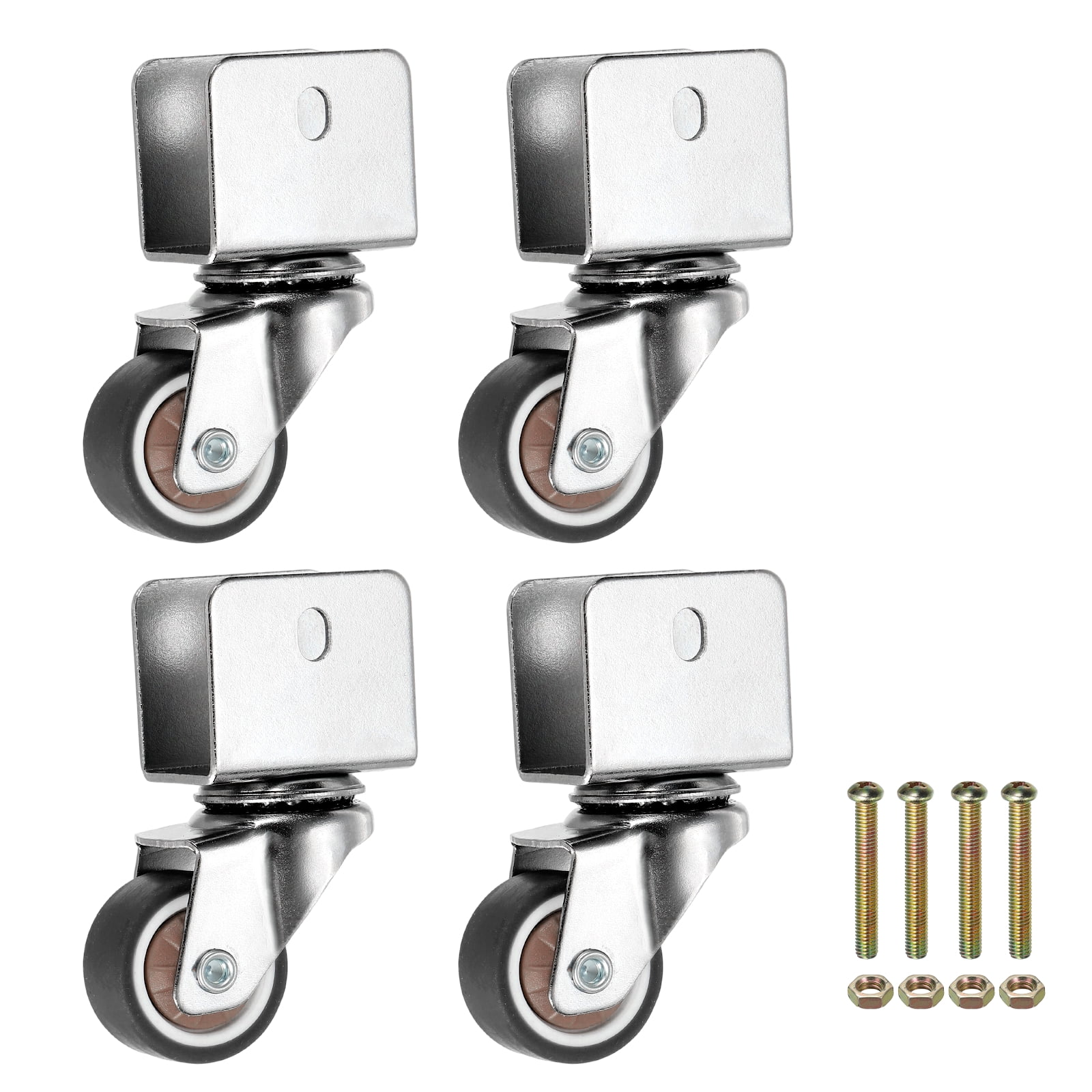 Uxcell Caster Wheels, Swivel Casters with U Bracket Opening Capacity Per Caster for Furniture Office Chairs Carts and Cabinets 1" with 0.7" U Bracket