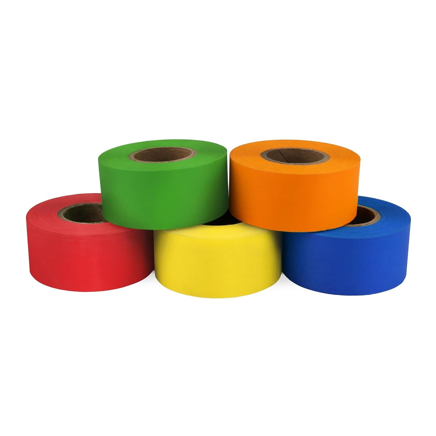 1 Inch Colored Masking Tape Variety Pack, 5 Assorted Tape Rolls Ideal for Art and Craft Projects and Color Coded Organizing - Pack of 5, 500 Inch (13.88 Yards)