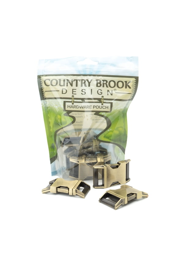® 1 Inch Contoured Brushed Brass Side Release Buckles, 10 Pack
