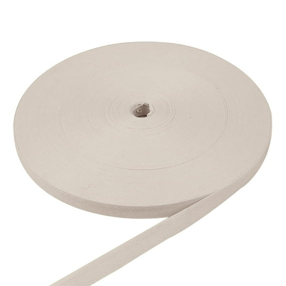 1 Inch Cotton Twill Tape Ribbon 55 Yard, Soft Natural Webbing Tape Roll Herringbone Bias Tape for Sewing DIY Crafts Home Decor, Beige