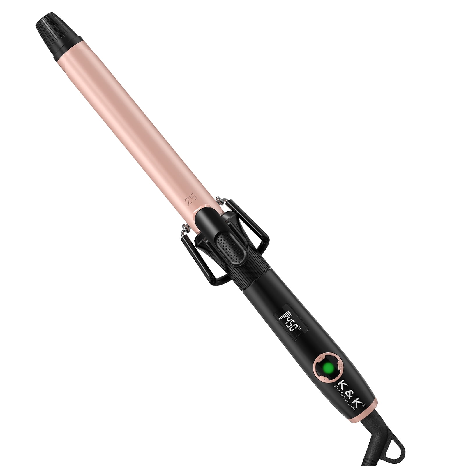 1 Inch Curling Iron with Clipped Tourmaline Ceramic Barrel Professional 1 Inch Hair Curler up to 450°F Dual Voltage for Traveling 60 Mins Auto Off Suit for Different