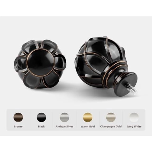 1 Inch Curtain Rod Telescoping Single Drapery Rod 36 to 72 Inches (3-6 Feet), Black Curtain Rods for Windows 24 to 68 Inches, Netted Texture Finials