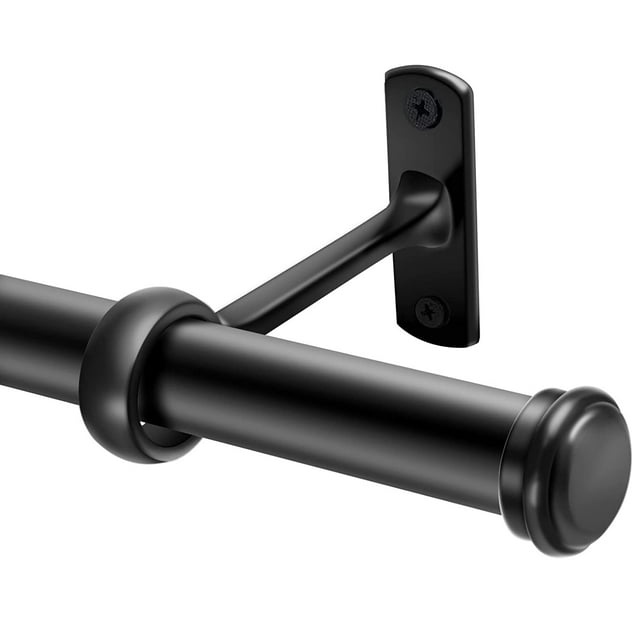 1 Inch Curtain Rods, For Windows Indoor/Outdoor Adjustable Heavy Duty 144”168” Black Room