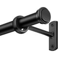 thumbnail image 1 of 1 Inch Curtain Rods for Windows 72 to 144, Black Curtain Rod with Adjustable Length, Outdoor/Indoor Rustic Drapery Pole with Brackets, 72"-144", 1 of 8