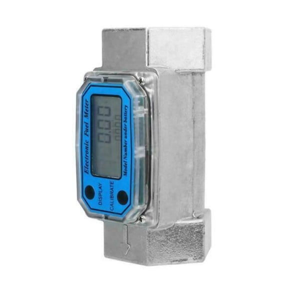 1 Inch Digital Water Fuel Flow Meter Blue Oval Gear Flow Gauge 2.3-3.3V ,Corrosion Resistance