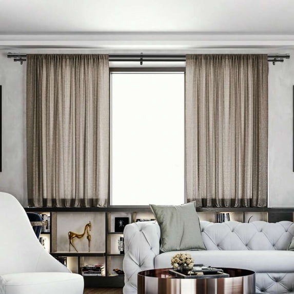 1 Inch Double Curtain Rods 36 To 72 Inches(3-6ft), Drapery Rods For Windows 24 To 68 Inches, Telescoping Dual Curtain Rod With Round Finials, Black