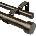 thumbnail image 1 of 1 Inch Double Curtain Rods 66 to 120 Inches (5.5-10 Feet), Heavy Duty Adjustable Double Curtain Rod for Windows, Bronze Drapery Rods with End Caps, 1 of 14