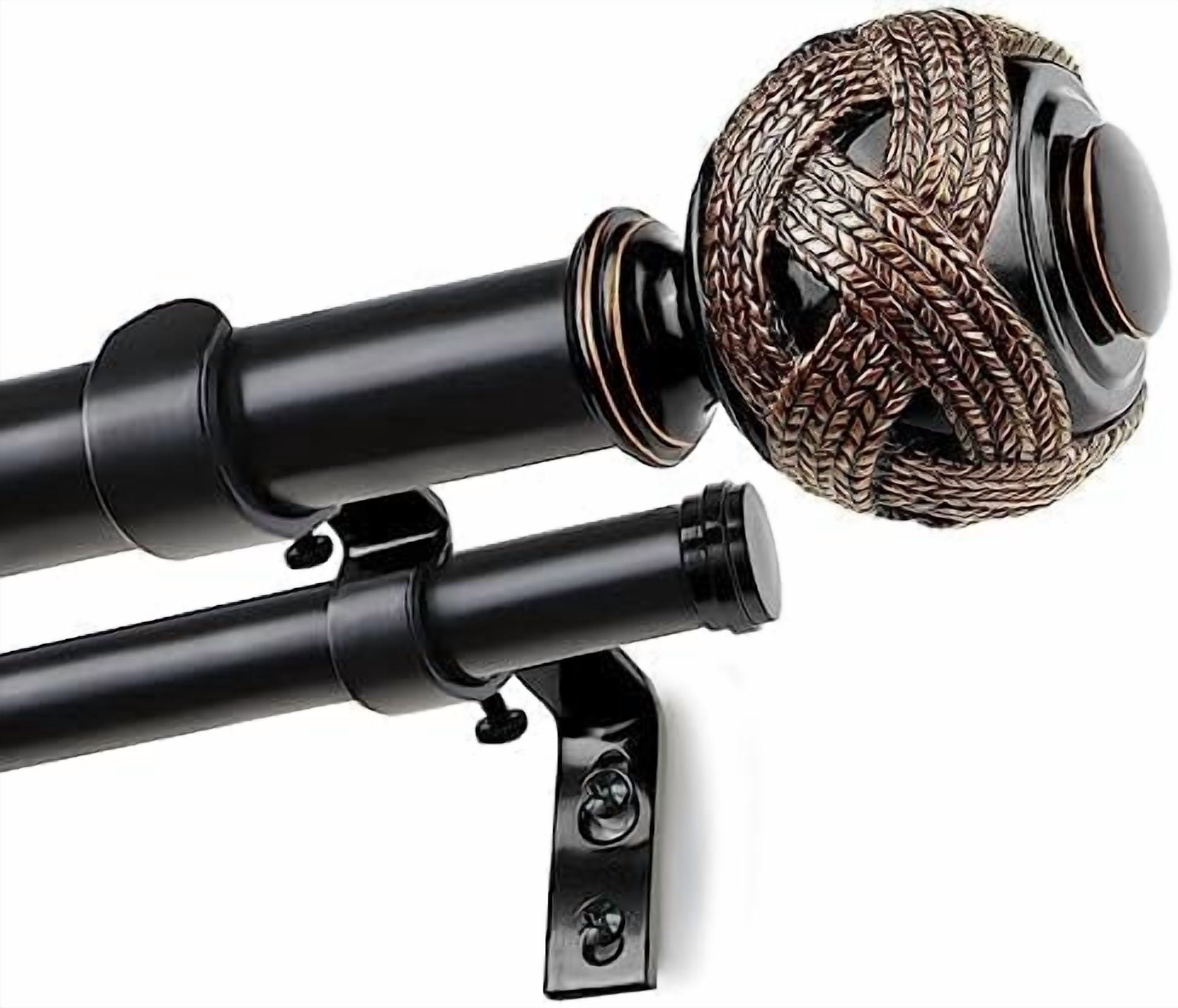 1 Inch Double Curtain Rods 72 to 144 Inches (6 to 12 ft), Bronze ...