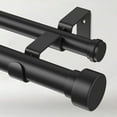 thumbnail image 1 of 1 Inch Double Curtain Rods for Windows 72 to 144 Inches(6-12 Feet), Adjustable Heavy Duty Curtain Rod with Classic Cap Finial, Telescoping Modern Style Decorative Drapery Rod, Black, 1 of 8