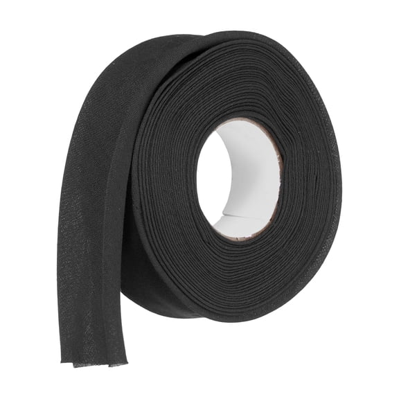 1 Inch Double Fold Bias Tape Polyester Continuous Bulk Bias Tape for Sewing, Seaming Quilting Hemming Binding Crafts (Black 6 Yards)