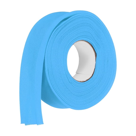 1 Inch Double Fold Bias Tape Polyester Continuous Bulk Bias Tape for Sewing, Seaming Quilting Hemming Binding Crafts (Blue 6 Yards)