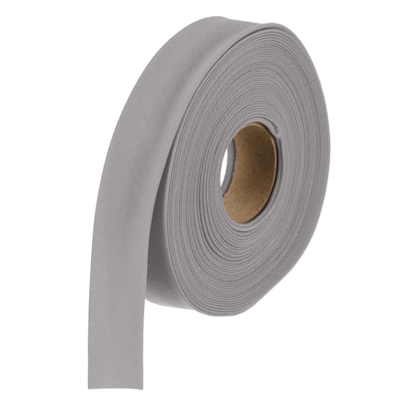 1 Inch Double Fold Bias Tape Polyester Continuous Bulk Bias Tape for Sewing, Seaming Quilting Hemming Binding Crafts (Gray 6 Yards)
